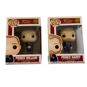 Funko Pop Royals Prince Harry and Prince Andrew NWT
